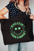 Green Happy He Has A Plan Canvas Jumbo Tote