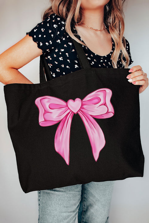 Heartstrings Coquette Bow Canvas Jumbo Tote