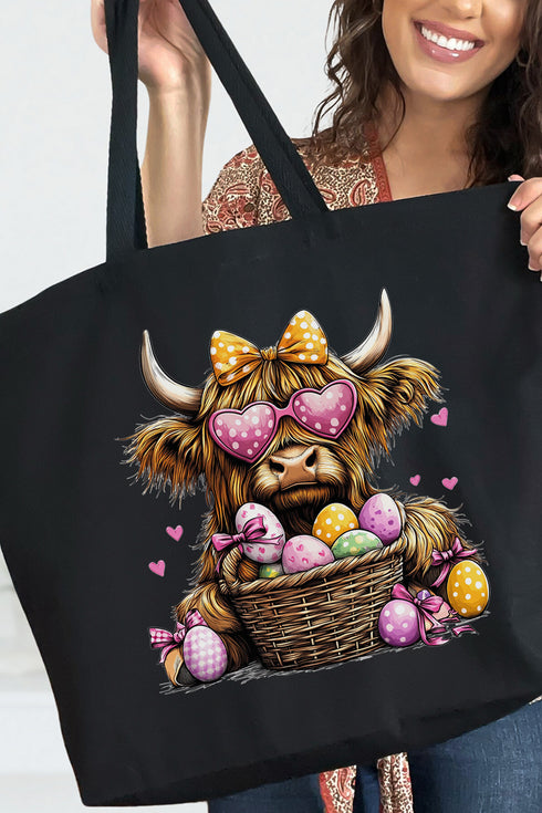 Highland Hops & Eggs Canvas Jumbo Tote