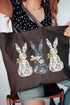Indigo Bunny Trio Canvas Jumbo Tote