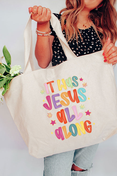 Jesus All Along Canvas Jumbo Tote