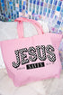 Jesus Saves Canvas Jumbo Tote