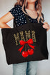 Leopard Cherry Mama Canvas Jumbo Tote