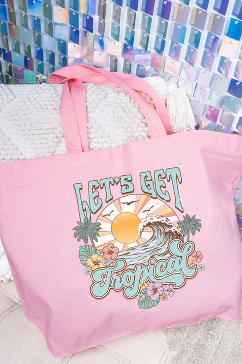 Let's Get Tropical Canvas Jumbo Tote