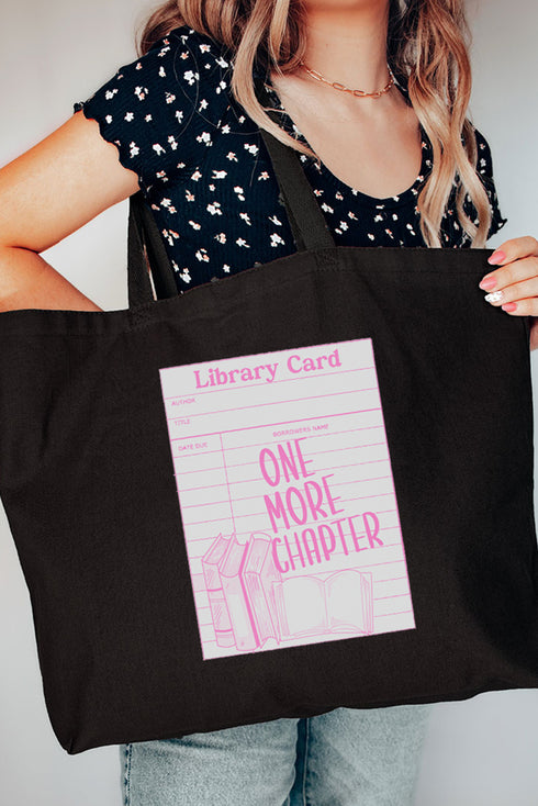 Library Card Canvas Jumbo Tote