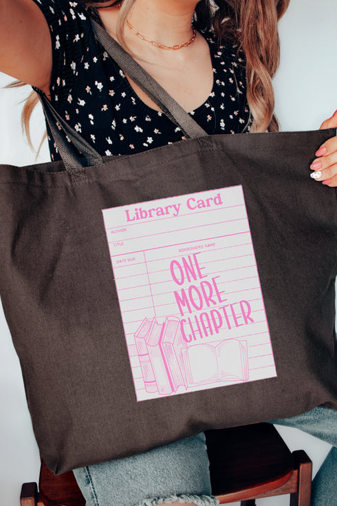 Library Card Canvas Jumbo Tote