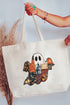 Faux Patchwork Ghost Canvas Jumbo Tote