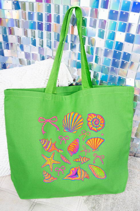 Neon By The Sea Canvas Jumbo Tote