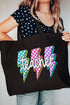 Neon Lightning Teacher Canvas Jumbo Tote