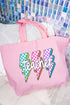 Neon Lightning Teacher Canvas Jumbo Tote