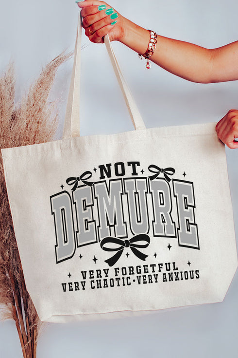 Not Demure Very Distracted Canvas Jumbo Tote