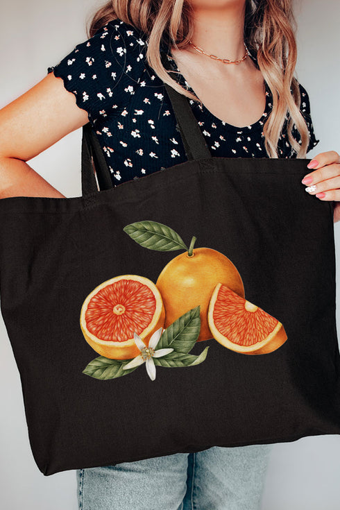 Orange Blossom Canvas Jumbo Tote
