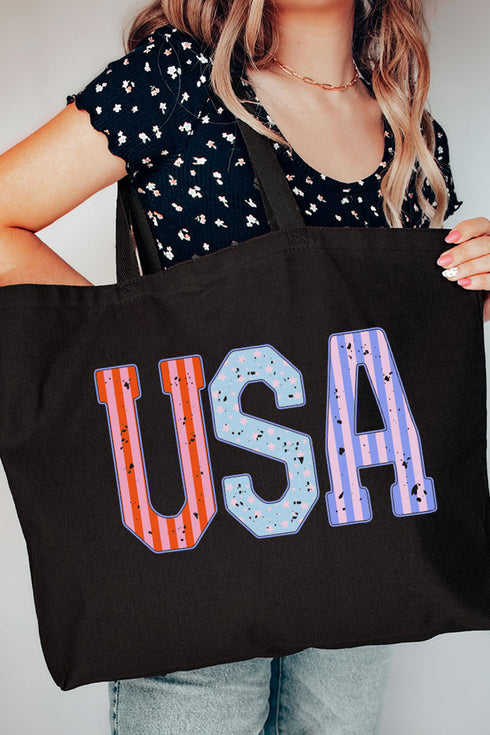 Pastel American Dreamin' Vibes Canvas Jumbo Tote