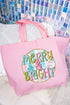 Pastel Merry And Bright Canvas Jumbo Tote