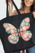 Patchwork Butterfly Canvas Jumbo Tote