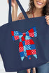Patchwork Patriotic Bow Canvas Jumbo Tote