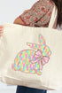 Preppy Brushed Bunny Canvas Jumbo Tote
