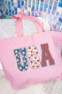 Preppy Flowers USA Canvas Jumbo Tote
