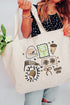 Preppy Game Day Doodle Canvas Jumbo Tote
