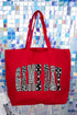 Groovy Game Day Check Canvas Jumbo Tote