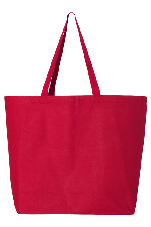 Blue Gingham Bow Canvas Jumbo Tote