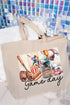 Retro Baseball Game Day Canvas Jumbo Tote