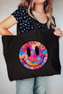 Retro Happy Smiles Canvas Jumbo Tote