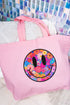 Retro Happy Smiles Canvas Jumbo Tote