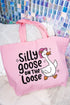 Silly Goose On The Loose Canvas Jumbo Tote