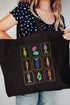 Sea Life Stamps Canvas Jumbo Tote