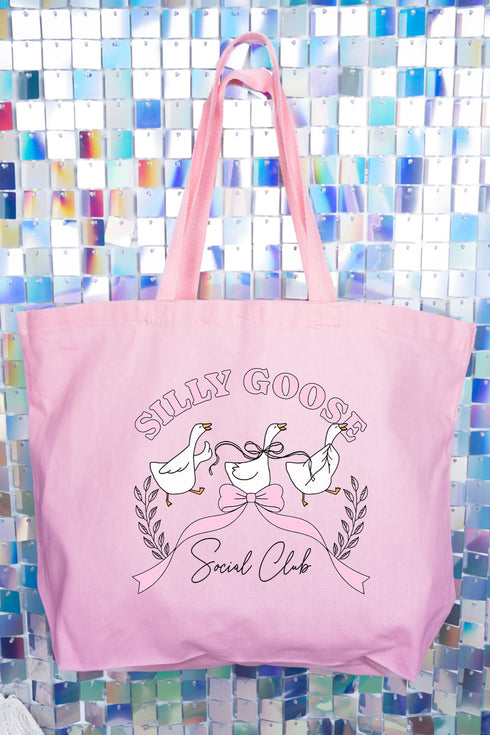Silly Goose Social Club Canvas Jumbo Tote