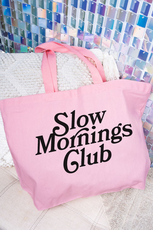 Slow Mornings Club Canvas Jumbo Tote