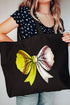 Softball & Baseball Stitches Coquette Canvas Jumbo Tote