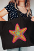 Sparkling Starfish Vibes Canvas Jumbo Tote