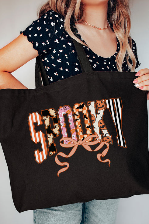Spooky And Sweet Canvas Jumbo Tote