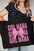 Stacked Coquette Girl Mama Canvas Jumbo Tote