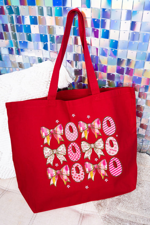 Stacked Coquette XOXO Canvas Jumbo Tote