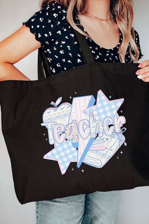 Star Teacher Canvas Jumbo Tote