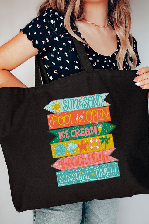 Summer Signs Canvas Jumbo Tote