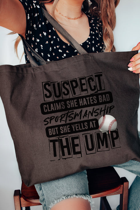 Suspect Yells At The Ump Canvas Jumbo Tote
