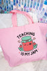 Teaching Is My Jam Canvas Jumbo Tote