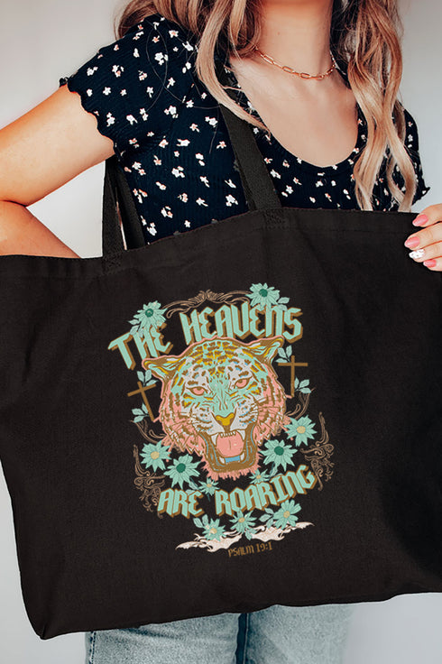 The Heavens Are Roaring Canvas Jumbo Tote