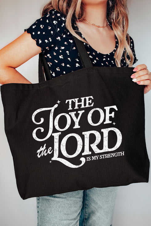 The Joy Of The Lord Canvas Jumbo Tote
