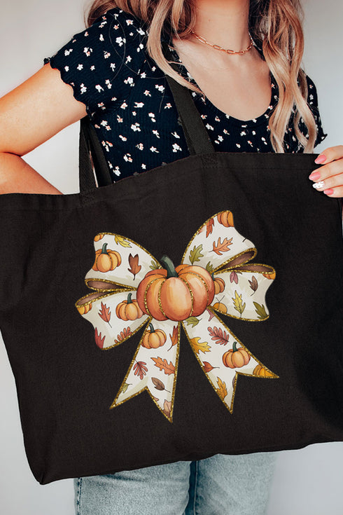 Tied Up In Fall Canvas Jumbo Tote