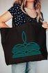Turquoise Boot Stitch Canvas Jumbo Tote