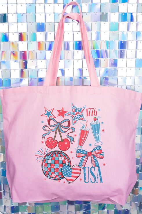 USA Collage Canvas Jumbo Tote
