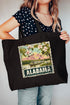 Vintage Alabama Stamp Canvas Jumbo Tote