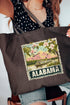 Vintage Alabama Stamp Canvas Jumbo Tote