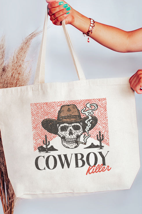 Vintage Cowboy Killer Canvas Jumbo Tote