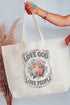 Vintage Love God Love People Canvas Jumbo Tote
